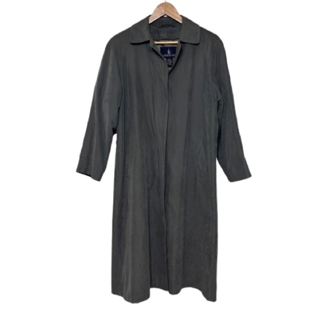 Vintage London Fog Grey Women’s Lined  Trench Coat Size S Petite